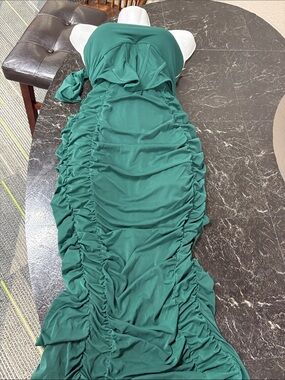 C/MEO Collective Dark Emerald Strapless Ruched Maxi Dress